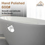 CASAINC 55 in. Solid Surface Free-Standing Bathtub with Centre Drain in Matte White