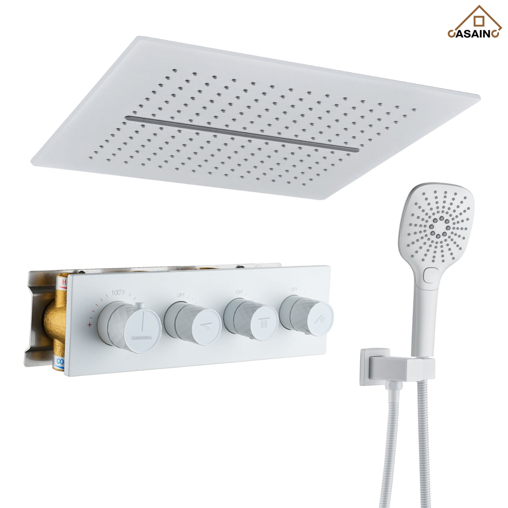 16'' Concealed Multi-Function Shower System 3-Spray Modes Showerhead