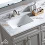 CASAINC 60 x 22 x 35.4 in. Solid Wood Bath Vanity with Marble Top and Backsplash in Gray/White (No/With Mirror)
