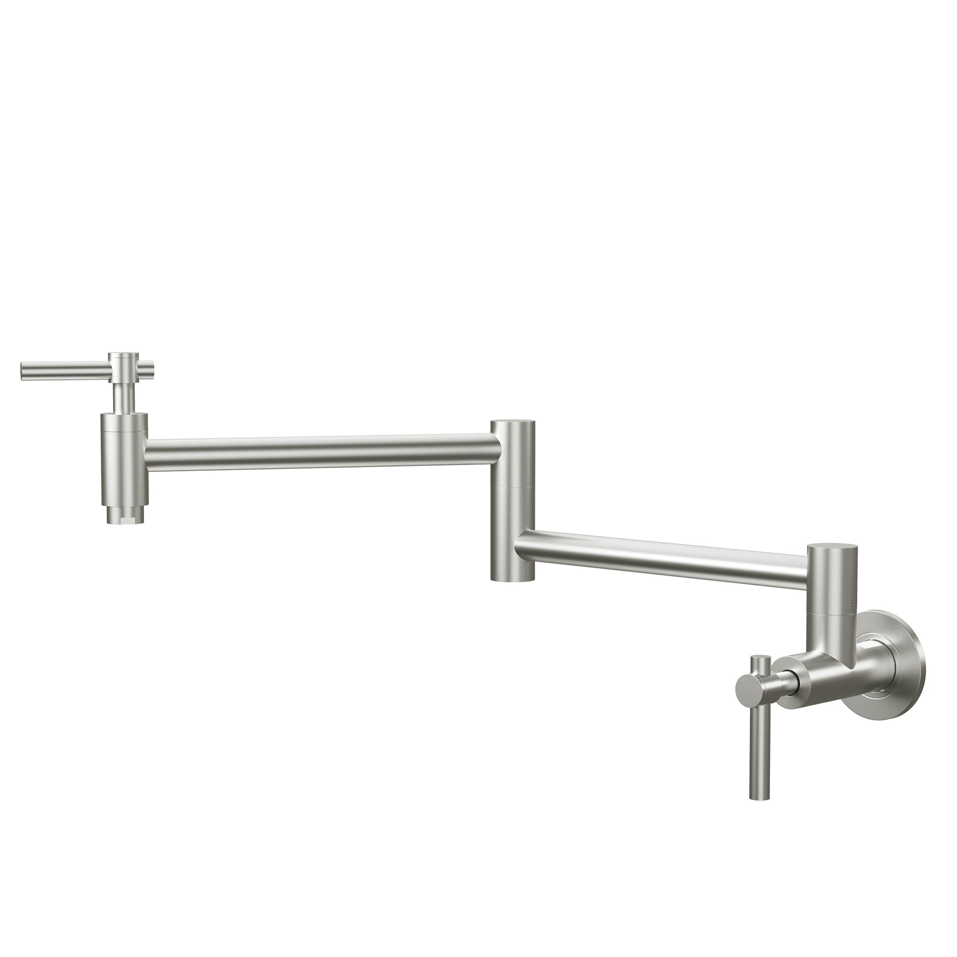 Stainless Steel Folding 2-Handle Switch Head Wall Mounted Pot Filler Kitchen Faucet