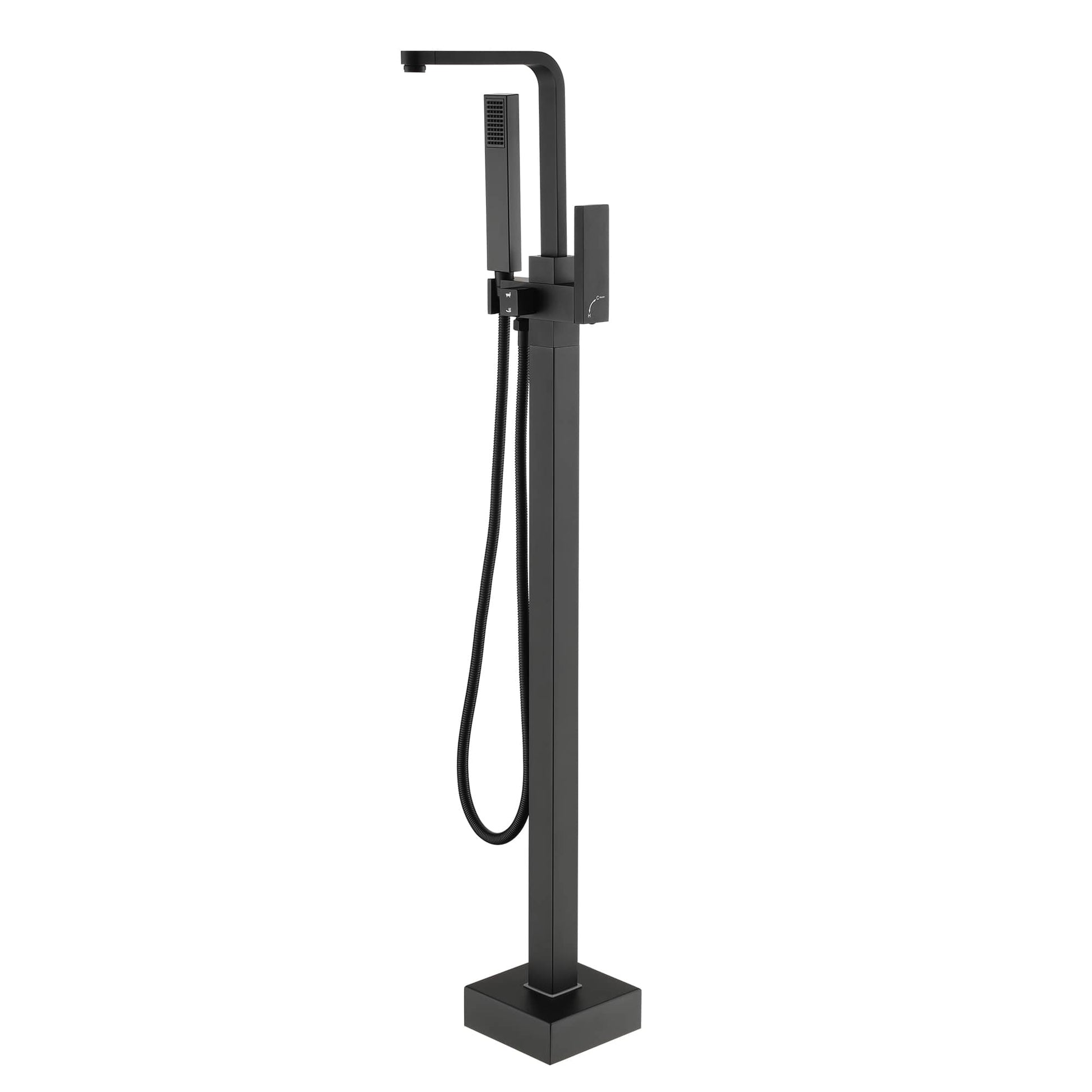 CASAINC Chrome 1 Hand Freestanding Bathtub Faucet with Handheld Shower Head