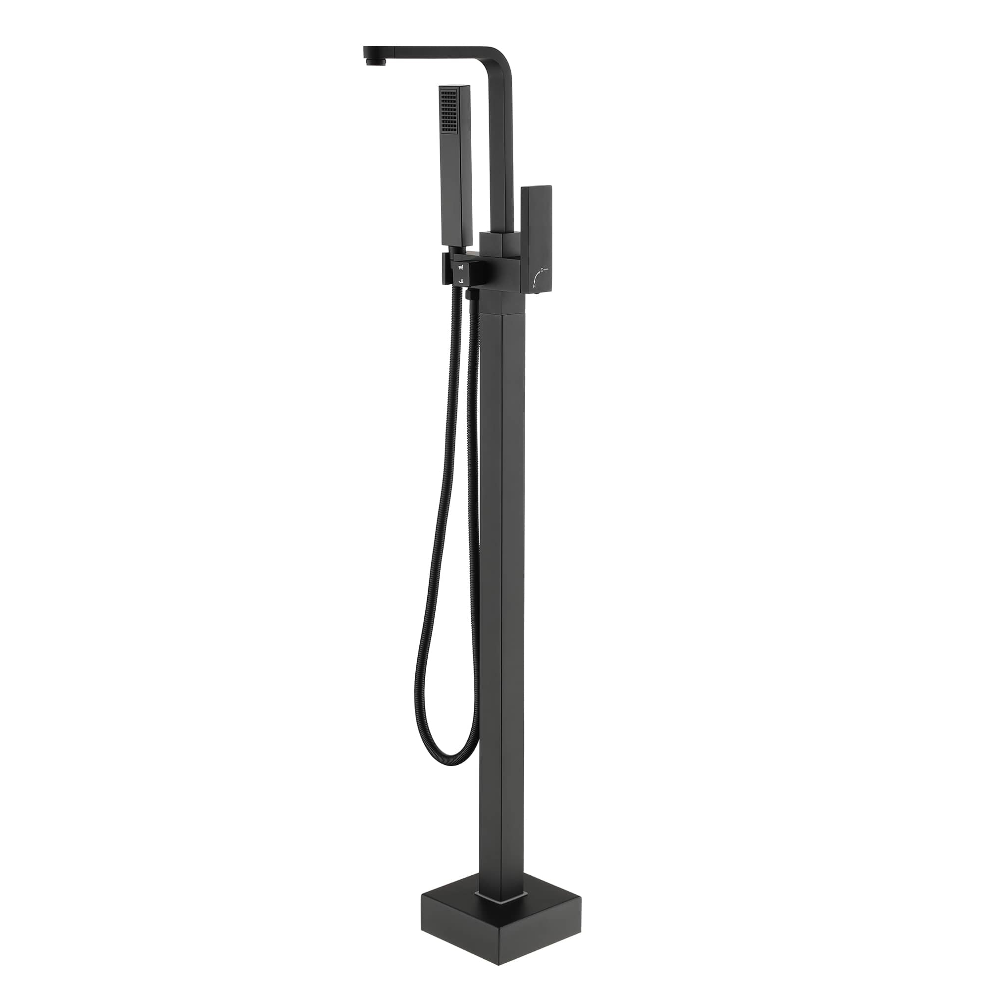 CASAINC Chrome 1 Hand Freestanding Bathtub Faucet with Handheld Shower Head