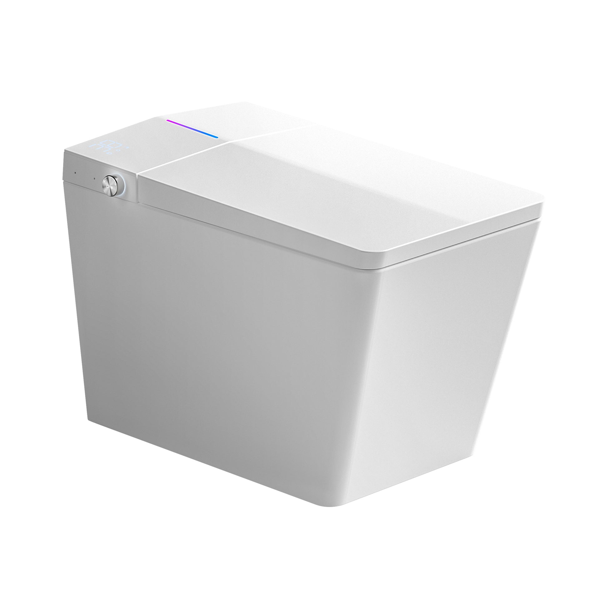 Black & White Smart Built-in Tank Bidet Toilet with Foot-Touch Lid Opening