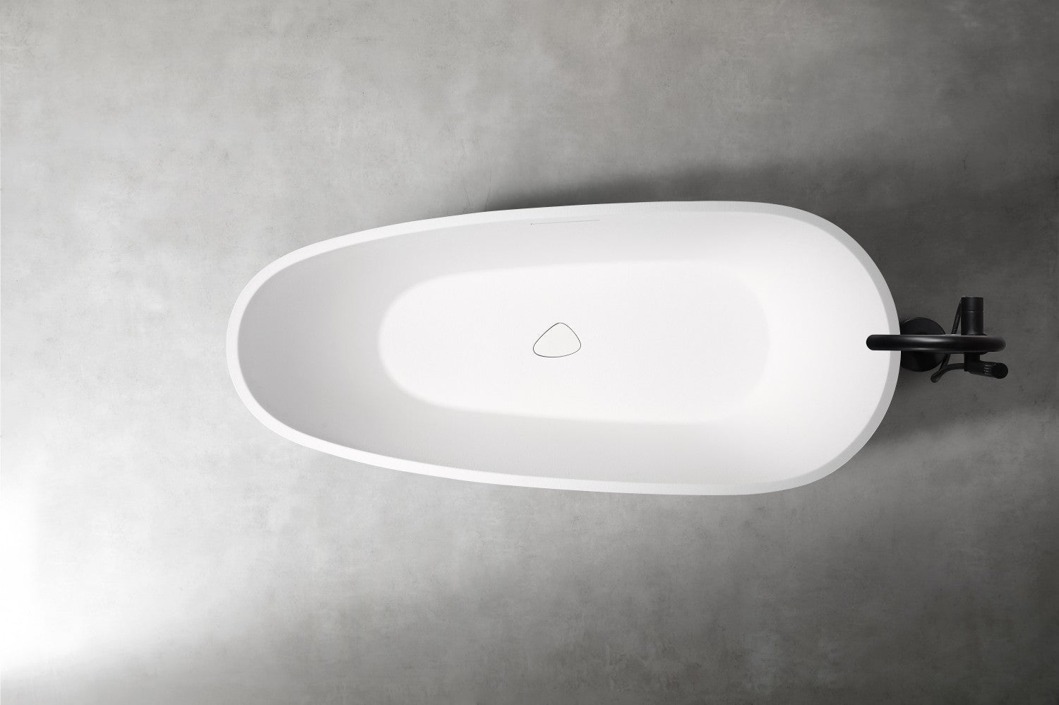 59" Freestanding Soaking Bathtub, Lightweight Fiberglass Composite with Matte Gel Coat Finish & Center Drain