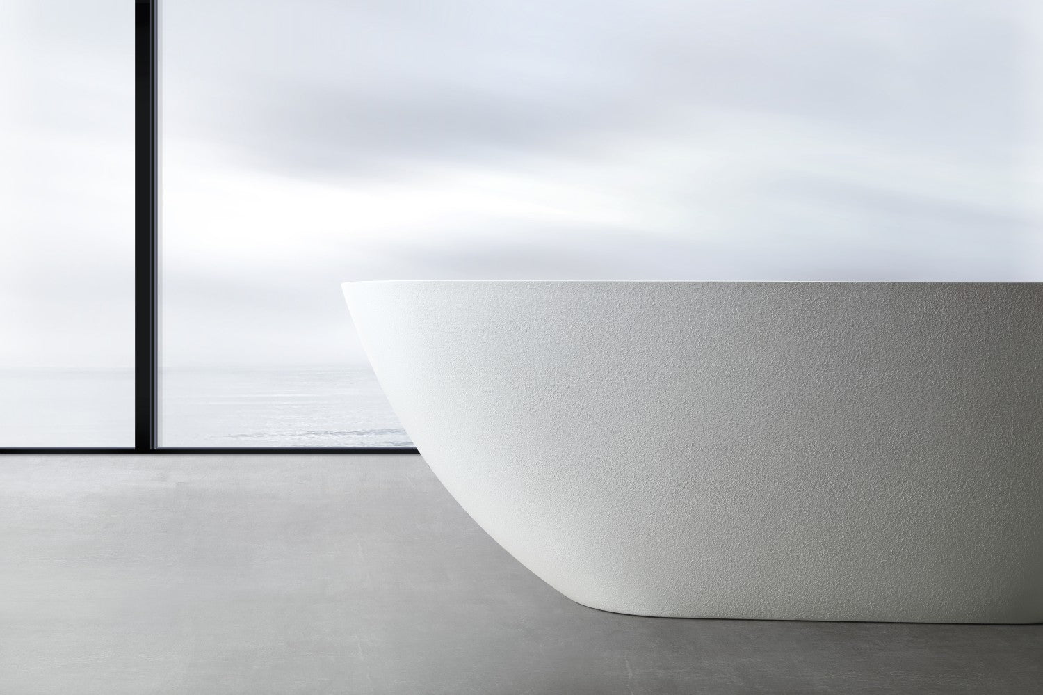 59" Freestanding Soaking Bathtub, Lightweight Fiberglass Composite with Matte Gel Coat Finish & Center Drain