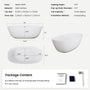 59FreestandingSolidSurfaceSoakingBathtubwithCenterOverflow