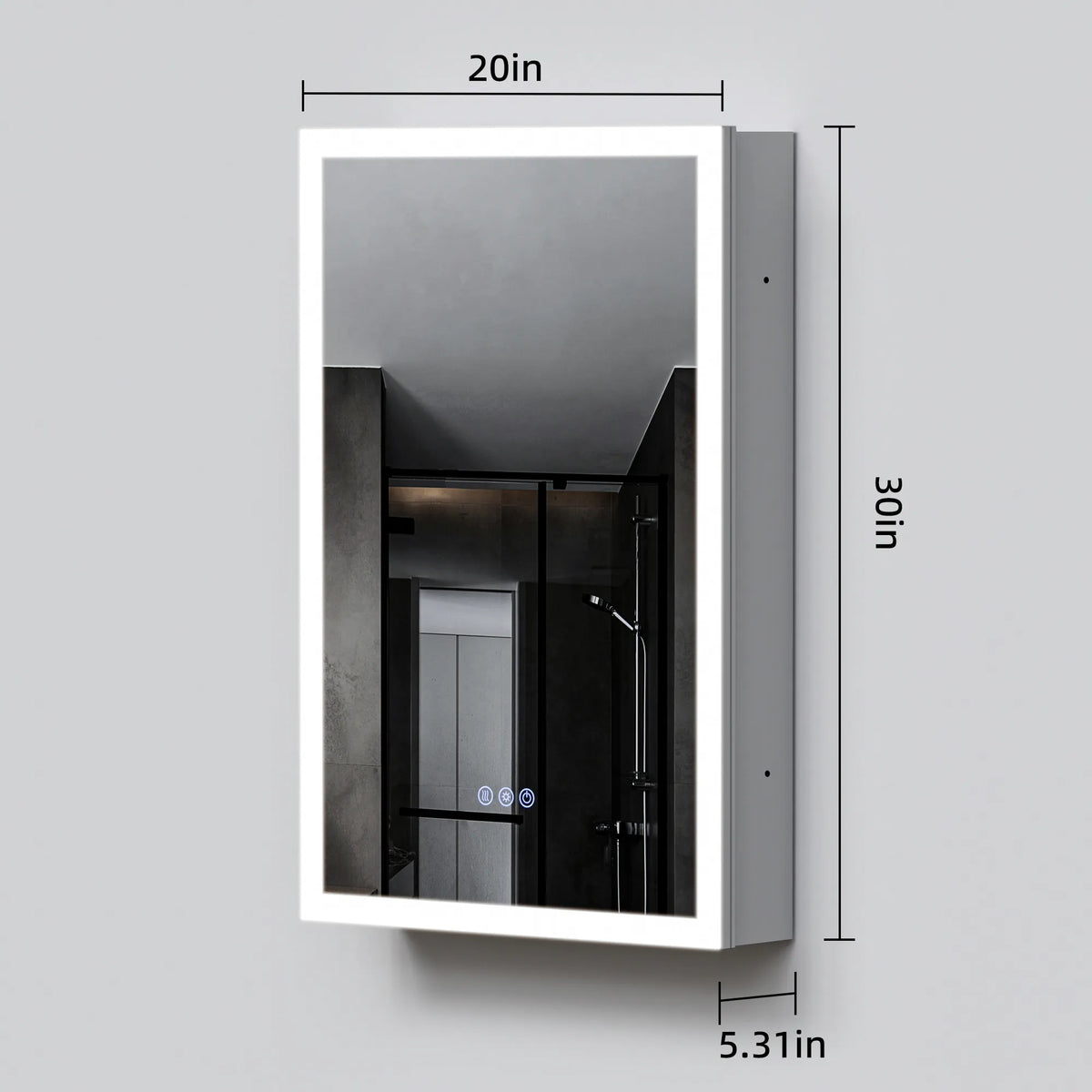 16"-96" Aluminum LED Medicine Cabinet with Anti-Fog Mirror, 3 Color Temperatures & Dimmable Lighting