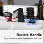 2-Handle Bathroom Sink Faucet 3-Hole Application Widespread Modern Bathroom Faucet with Drain Assembly - Matte Black