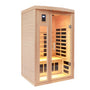 2-Person Hemlock Far Infrared Sauna with Bluetooth Audio, Reading Lights, Color Lighting and Exterior Lighting