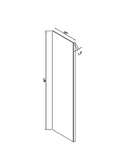 25"W x 96"H x 1.5"/3"D 2-Size Inset Refrigerator End Panel - Truffle Brown