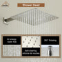 CASAINC 12 inch Wall Mounted Shower System with Bathtub Faucet and Hand Shower