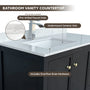 42" Matte Black Bathroom Vanity with Single Sink & Marble Top