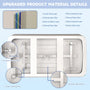 47" Gloss White Acrylic Freestanding Bathtub with Built-In Seat, Invisible Overflow and Chrome Pop-Up Drain