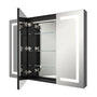 47"x36" 3 Doors Bathroom Medicine Cabinet with Anti Fog LED Mirrors