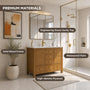 48"/60"/72" Freestanding Bathroom Vanity with Single/Double Sink & Marble Top