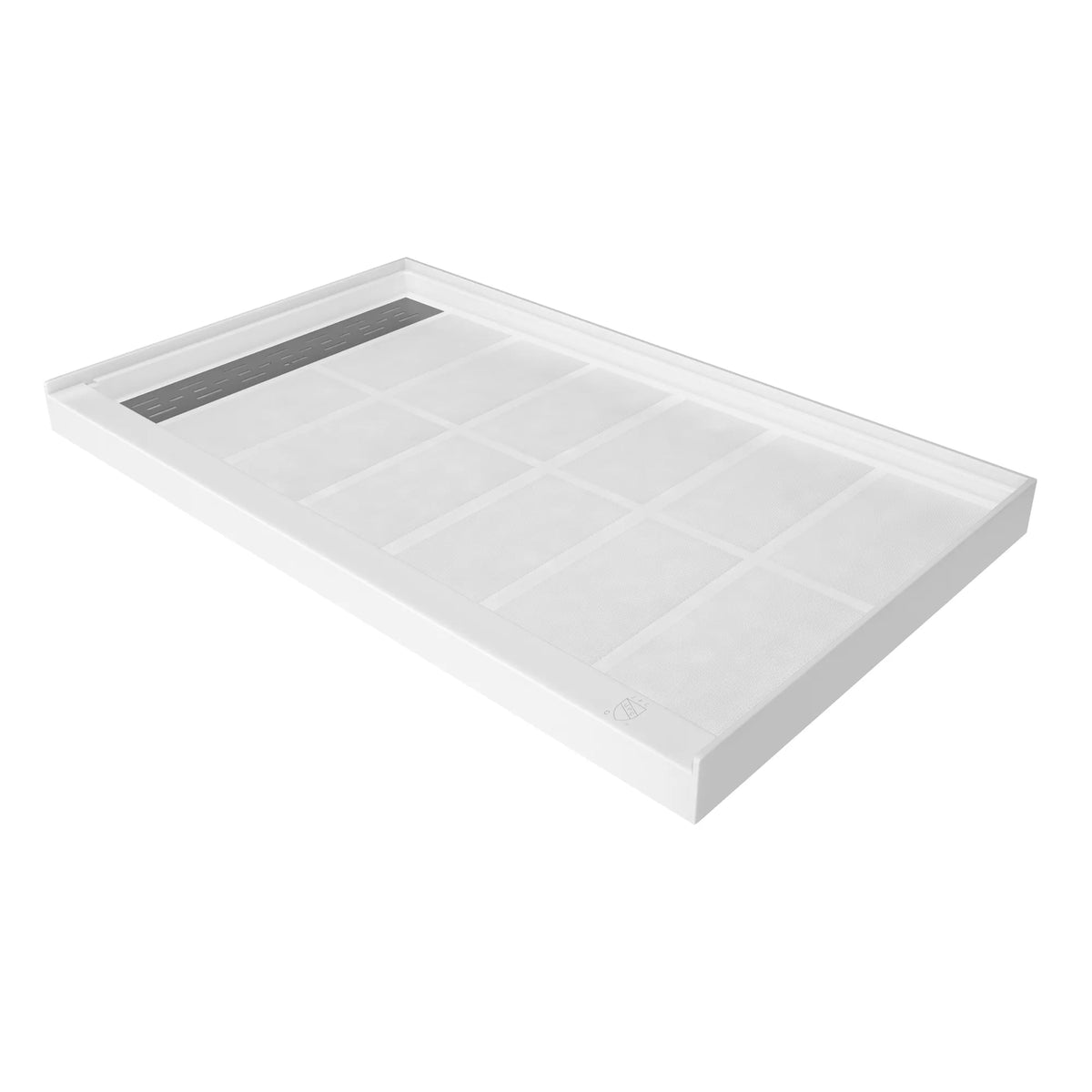 48"/60" x 30"/32"/36" White SMC Rectangular Shower Base with Non-Slip Texture, Left/Right Drain