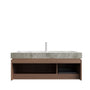 48 in. Floating Bathroom Vanity with Drawer and Doors, Sintered Stone Top and Ceramic Undermount Sink, Brown Oak or White Oak Woodgrain