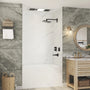 48"x36"x96" Calacatta/Cararra White SMC Shower Wall Panel System, Waterproof Grout-Free Shower Surround