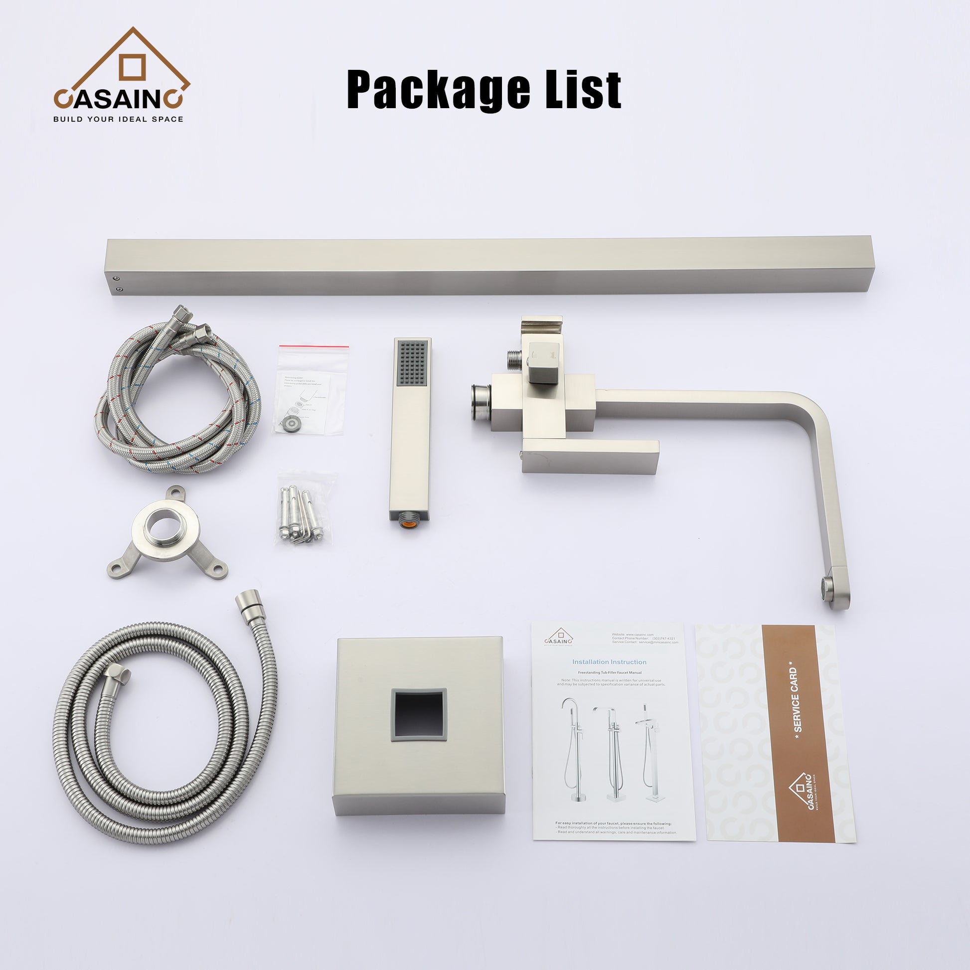 Floor Mount Tub Filler with Handheld Shower Head