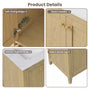 54" Light Oak Freestanding Bathroom Vanity with Double Sink & Marble Top