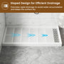 60"x36" White SMC Rectangle Single Threshold Shower Pan Base