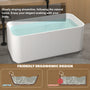 59" Gloss White Acrylic Freestanding Bathtub with Chrome Pop-Up Drain