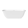 59 in./67 in. Glossy White Acrylic Freestanding Soaking Bathtub with Sculpted Curves, Overflow and Adjustable Feet