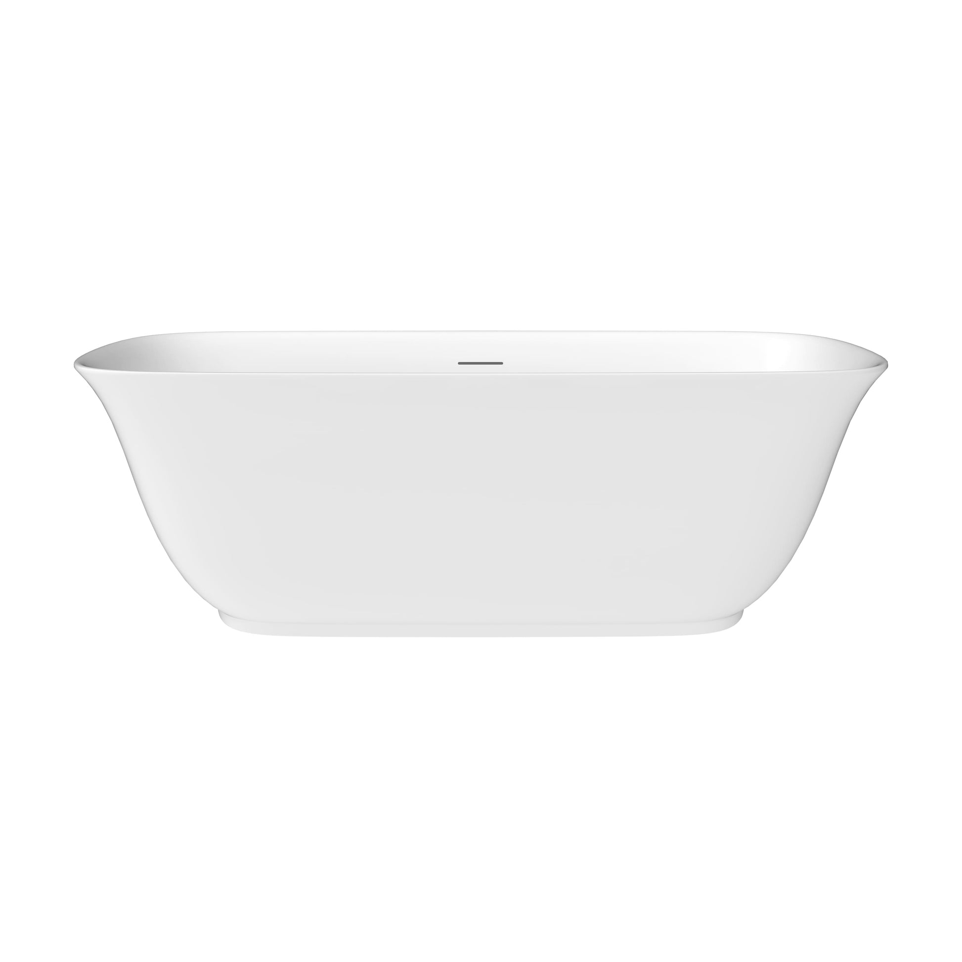 59 in./67 in. Glossy White Acrylic Freestanding Soaking Bathtub with Sculpted Curves, Overflow and Adjustable Feet