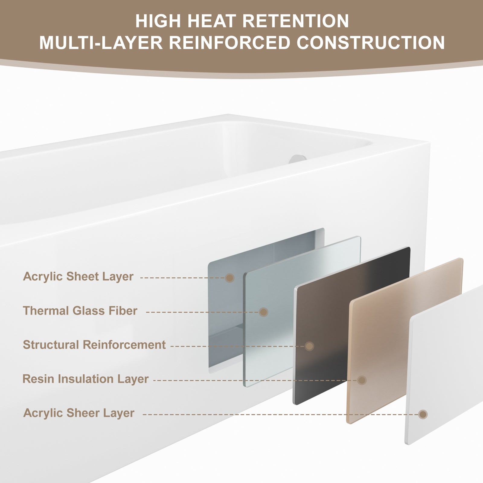 59 in. Glossy White Acrylic Alcove Soaking Bathtub with Integrated Skirt, Chrome Twist Drain and Overflow