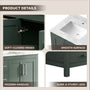 60" Deep Olive Green Double Sink Bathroom Vanity with Engineering Stone Top & 2 Basins