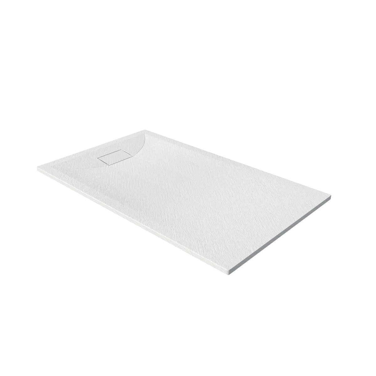 60"x32"/36" Curbless SMC Shower Base with Flamed Rock Slip-Resistant Surface, Reversible Drain
