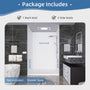 60"x32"x96" SMC Shower Wall Panel Kit with Small Subway Tile Pattern with Matte White / Glossy White Finish