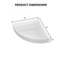 6" x 6" x 1.2" Glossy White SMC Shower Corner Shelf