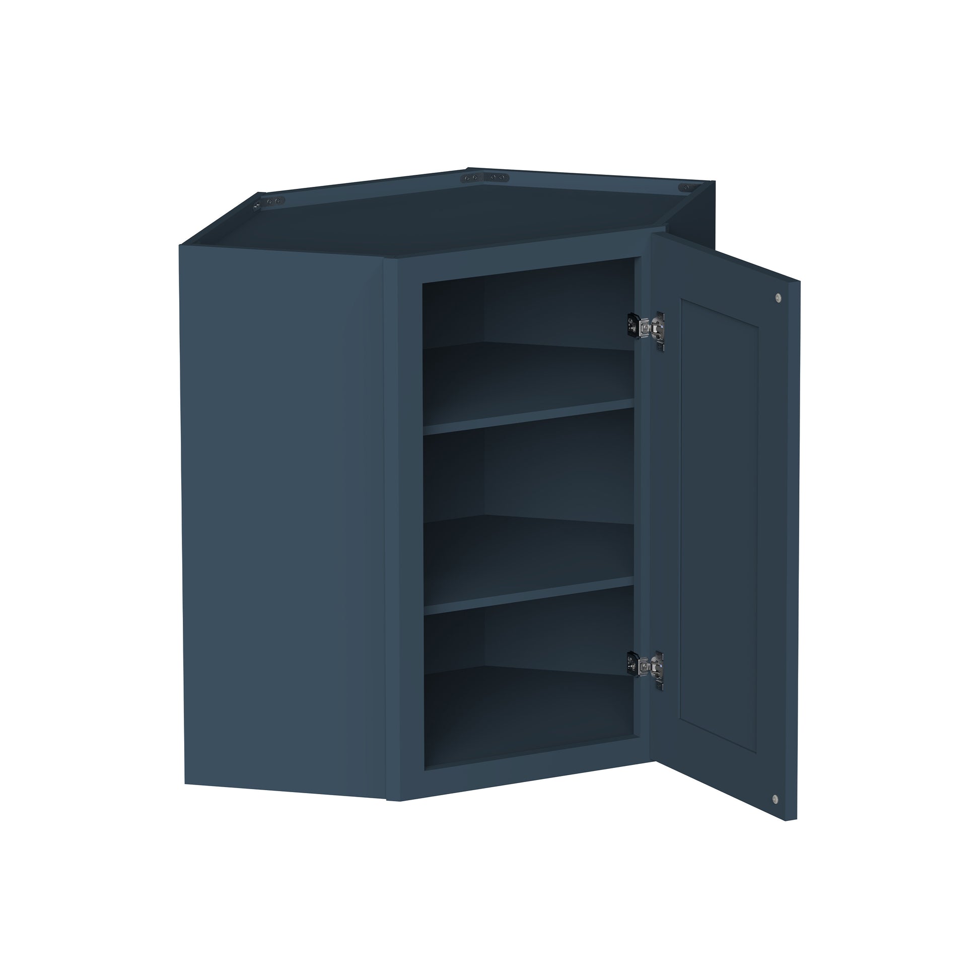 Cyber Grey RTA 24"W x 12"D x 18"/30"/36"/42"H Diagonal Corner Wall Cabinet with Shelves