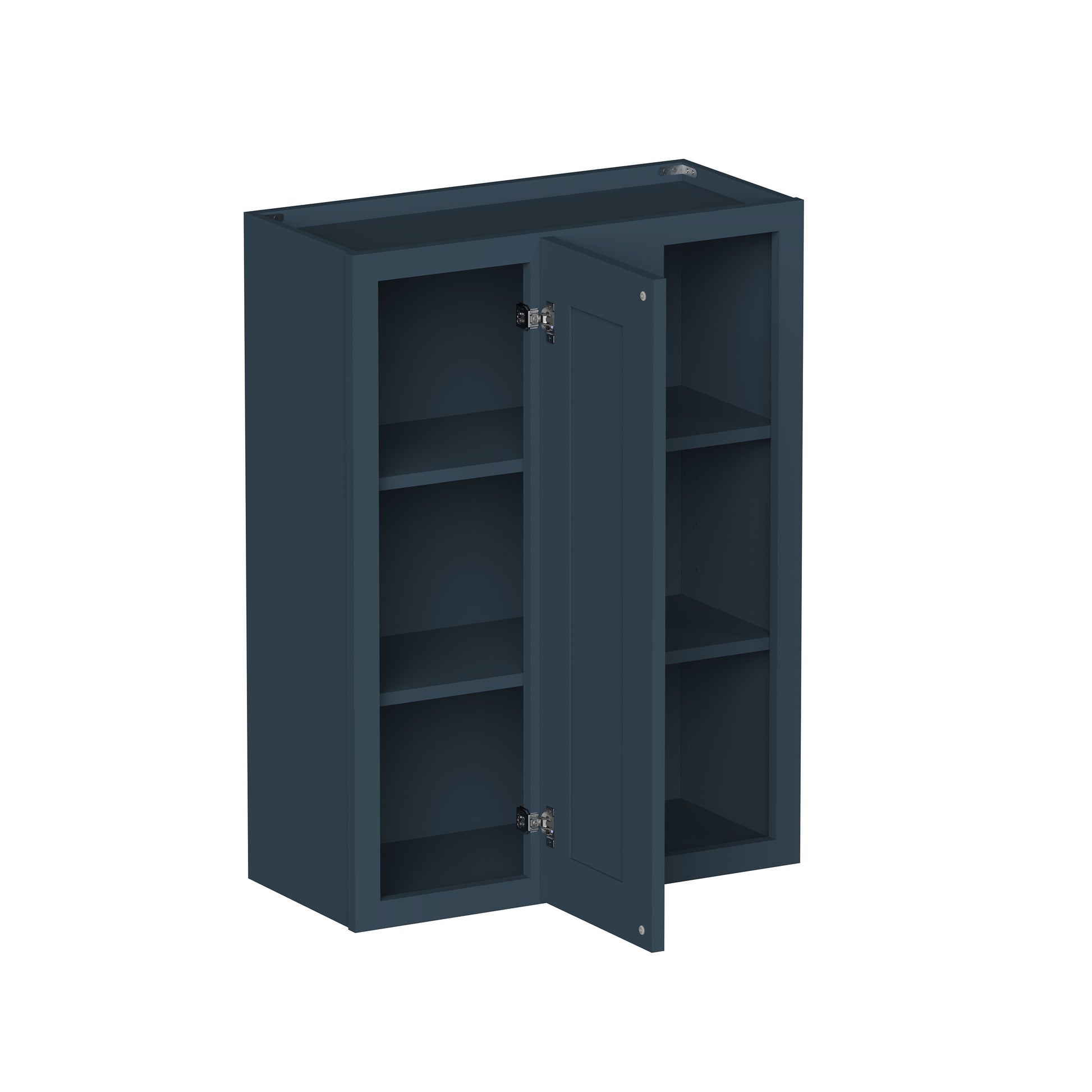 Cyber Grey RTA 27"W x 12"D x 30"/36"/42"H Standard Corner Wall Cabinet with Door and Shelves