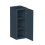 Cyber Grey RTA 9"-21"W x 12"D x 30"-42"H 15-Size Standard Wall Cabinet with Door and Shelves