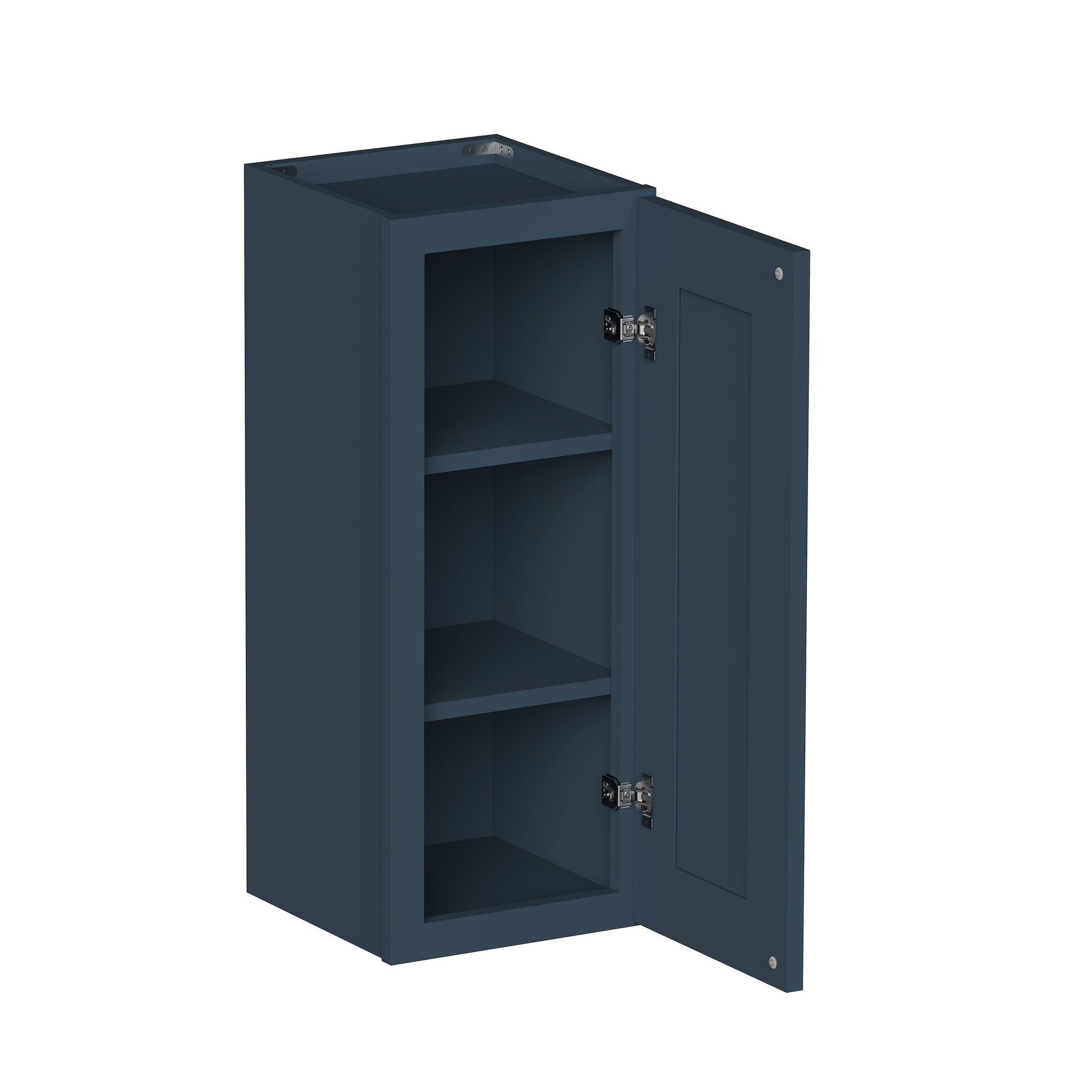 Cyber Grey RTA 9"-21"W x 12"D x 30"-42"H 15-Size Standard Wall Cabinet with Door and Shelves