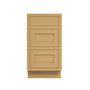 Inset Hazelnut Oak RTA 12-36"W x 34.5"H x 25"D 9-Size Base Cabinet with 3 Drawers