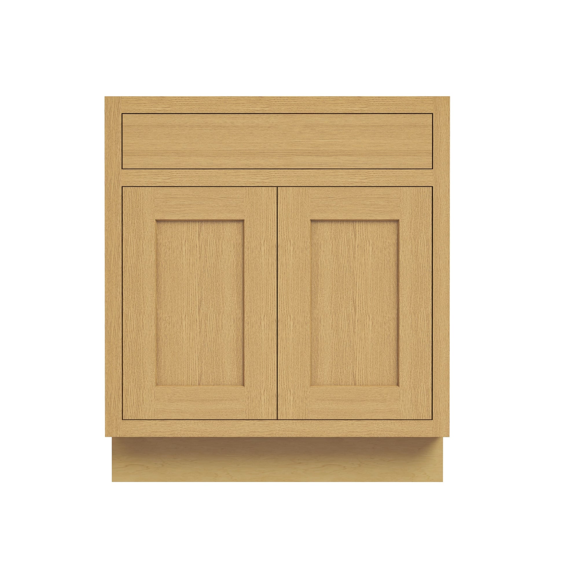Inset Hazelnut Oak RTA 24-36"W x 34.5"H x 25"D 5-Size Single Drawer Base Cabinet with 2 Doors