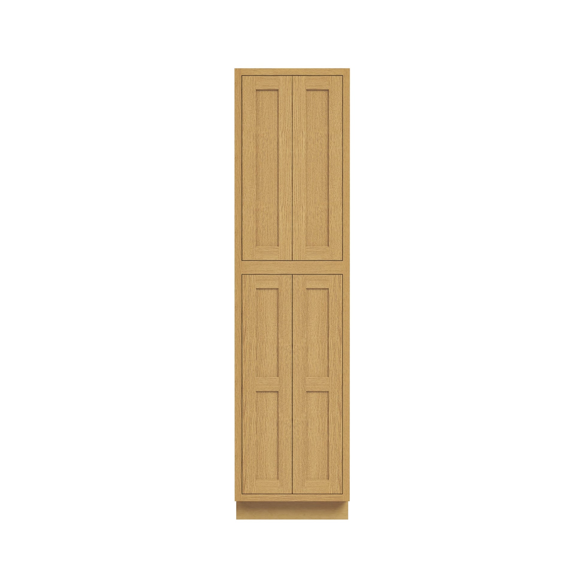 Inset Hazelnut Oak RTA 24-36"W x 84-96"H x 25"D 9-Size Pantry Cabinet with 4 Doors and 4 Shelves