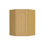 Inset Hazelnut Oak RTA 25.5"W x 18-42"H x 13.5"D 4-Size Diagonal Corner Wall Cabinet with 2-3 Shelves