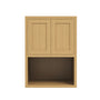 Inset Hazelnut Oak RTA 30"W x 30-42"H x 25"D 3-Size Double Doors Wall Cabinet with Microwave Opening