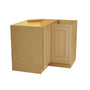 Inset Hazelnut Oak RTA 34-37"W x 34.5"H x 25"D 2-Size Lazy Susan Base Cabinet with Pull-out Shelf and Bi-fold Door