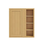 Inset Hazelnut Oak RTA 36"W x 30-42"H x 13.5"D 3-Size Blind Corner Wall Cabinet with 2-3 Shelves