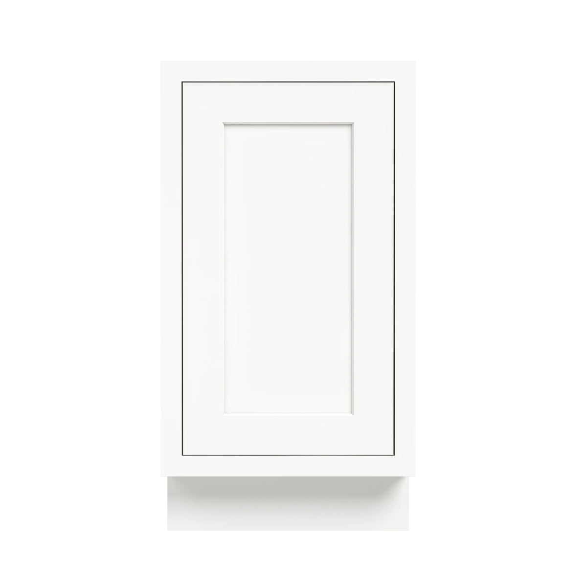 Inset Origami White RTA 12-21"W x 34.5"H x 25"D 4-Size Full Height Single Door Base Cabinet