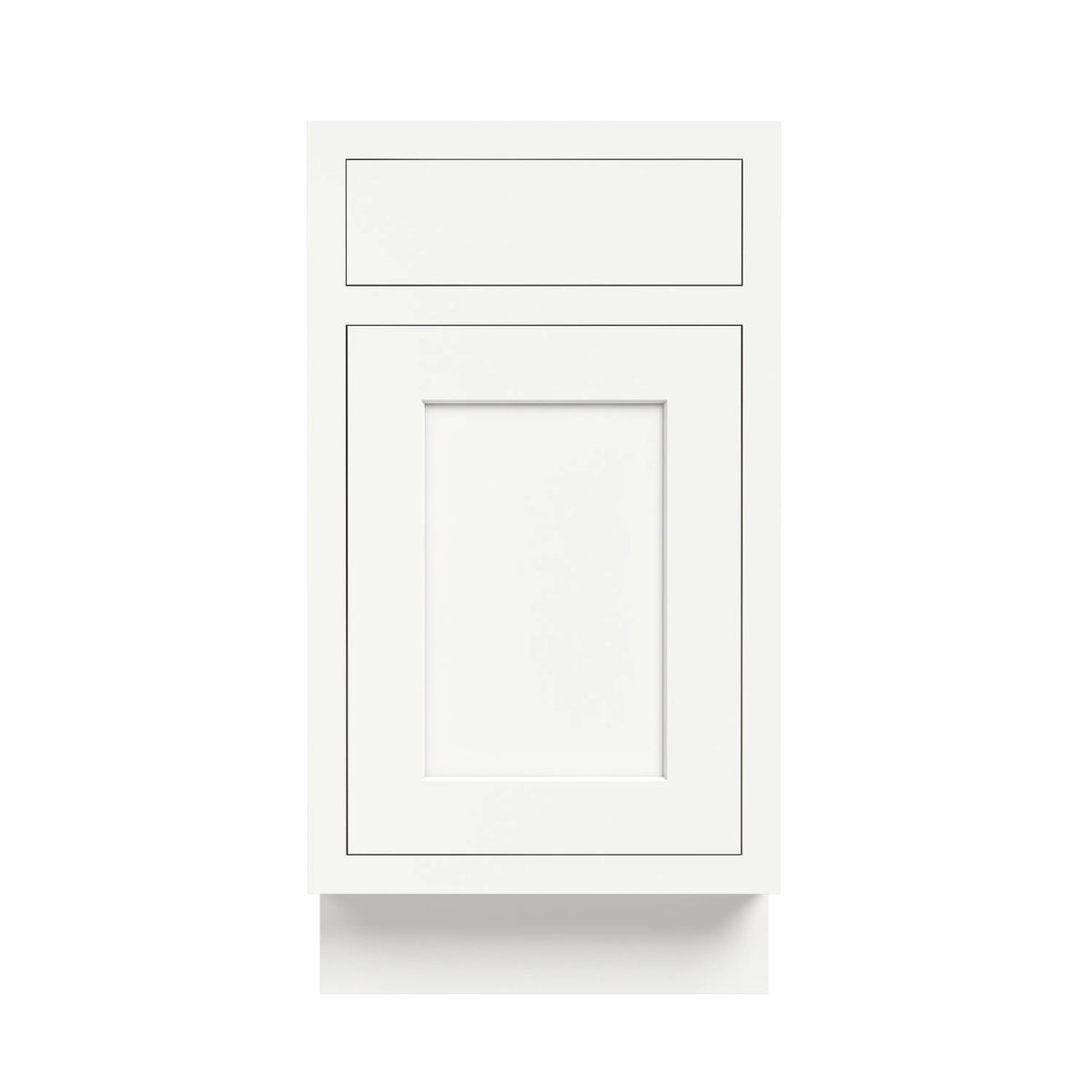 Inset Origami White RTA 12-21"W x 34.5"H x 25"D 4-Size Single Drawer Base Cabinet with 1 Door