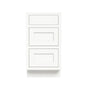 Inset Origami White RTA 12-36"W x 34.5"H x 25"D 9-Size Base Cabinet with 3 Drawers