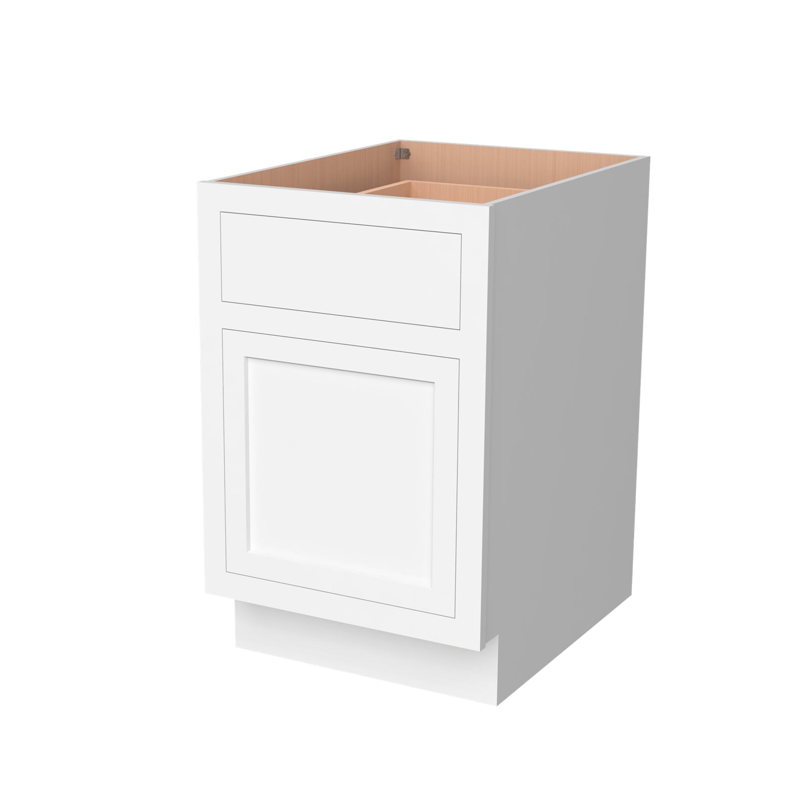 Inset Origami White RTA 18"W x 34.5"H x 25"D Base Waste Basket Cabinet with 2 Bins