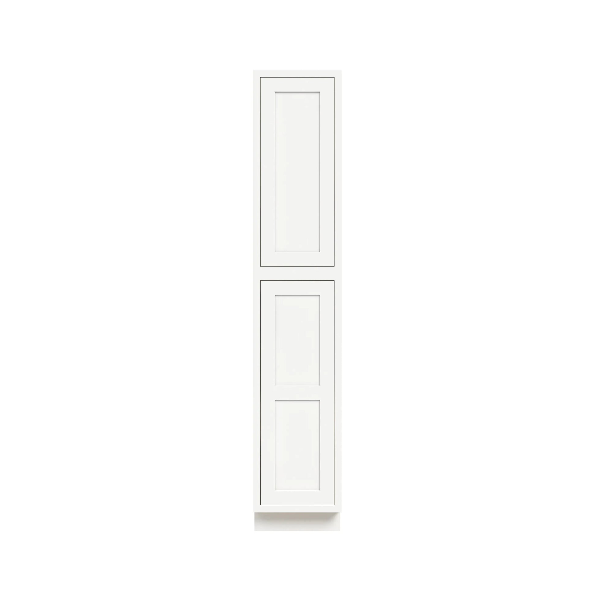Inset Origami White RTA 18"W x 84-96"H x 25"D 3-Size Pantry Cabinet with 2 Doors and 4 Shelves