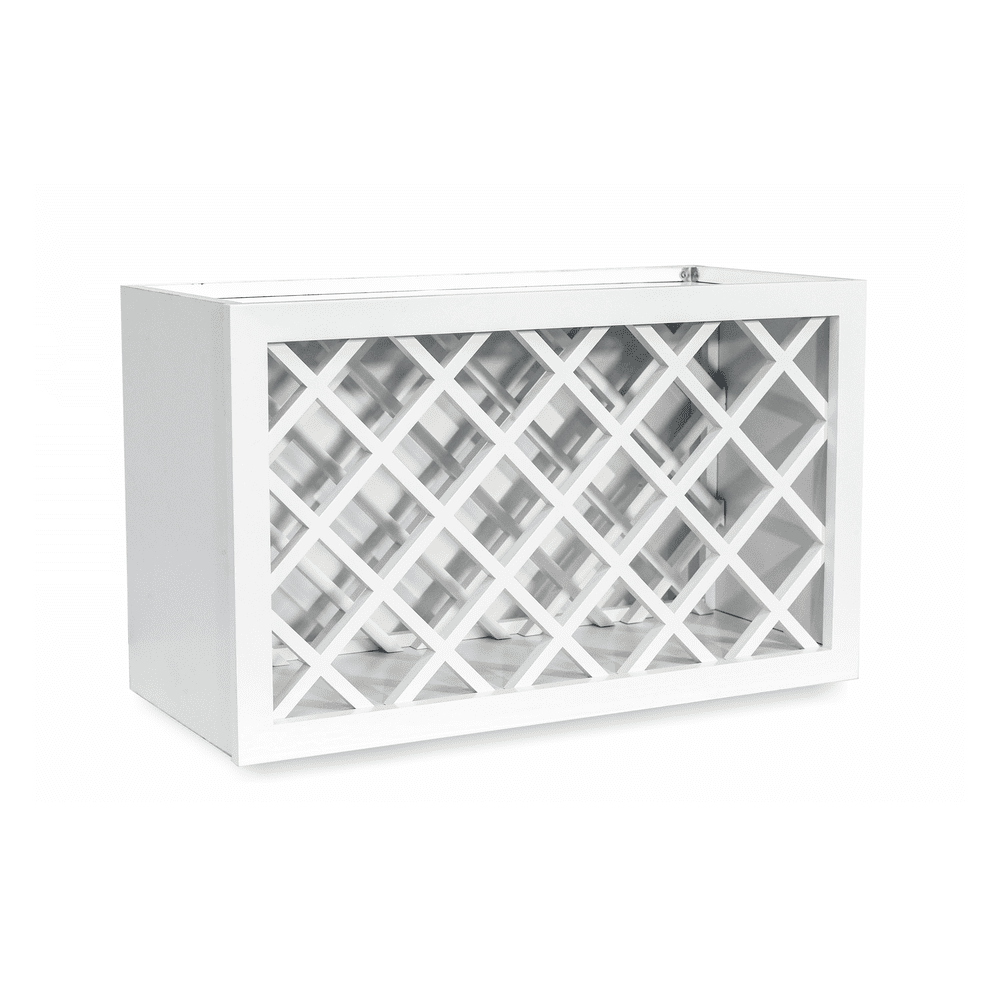 Inset Origami White RTA 24-36"W x 15-30"H x 13.5"D 5-Size Diamond Lattice Wine Grid Wall Rack Cabinet